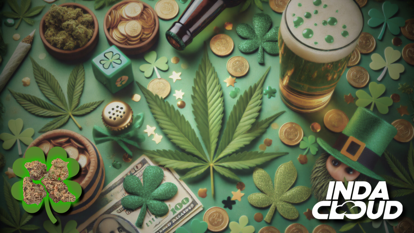 Green Gold: St. Patrick’s Day Challenges + Flash Sale? ☘️ 2 St. Patrick'S Day-Themed Cannabis Display With Coins, Beer, And Shamrocks.