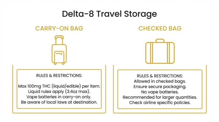 Flying With Delta-8 In 2026: Legality, Guidelines, And Tips For Travel 3 Delta-8 Luggage Packing Guide