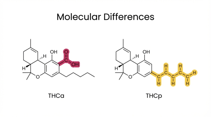 Thca Vs Thcp: Key Differences, Effects, And What You Need To Know 1 Thca Thcp Molecular Strecture