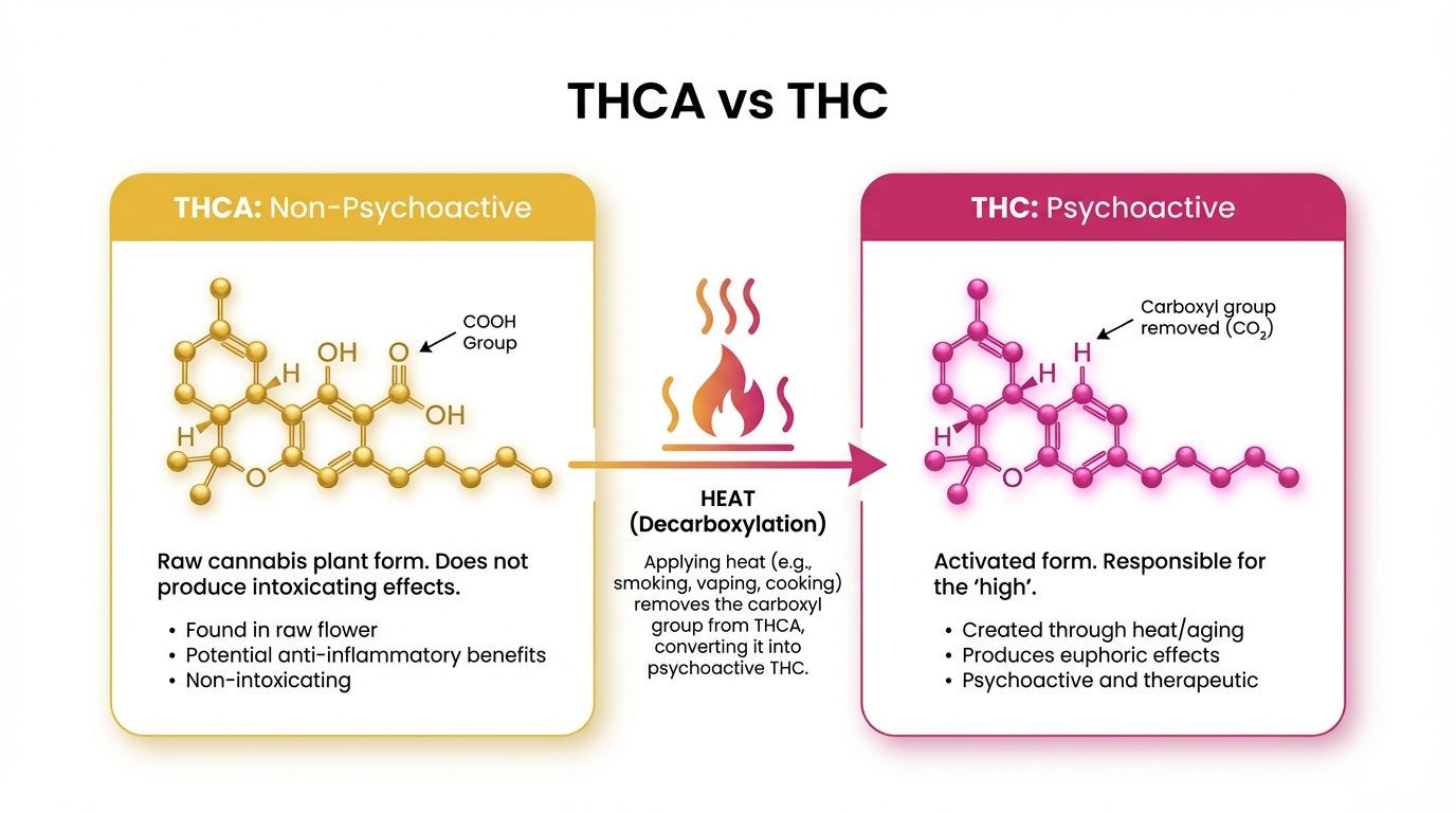 Thca In Cannabis: Understanding Its Effects, Psychoactivity, And Benefits 1 Thca Vs Thc Molecular Comparison