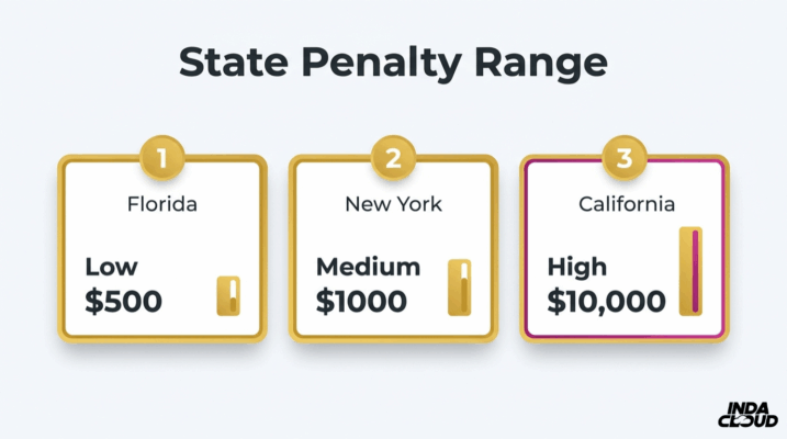 Vaping Age: How Old Do You Have To Be To Vape In 2026? 1 Chart Comparing State Penalty Ranges For Vape Law Violations In Florida, New York, And California